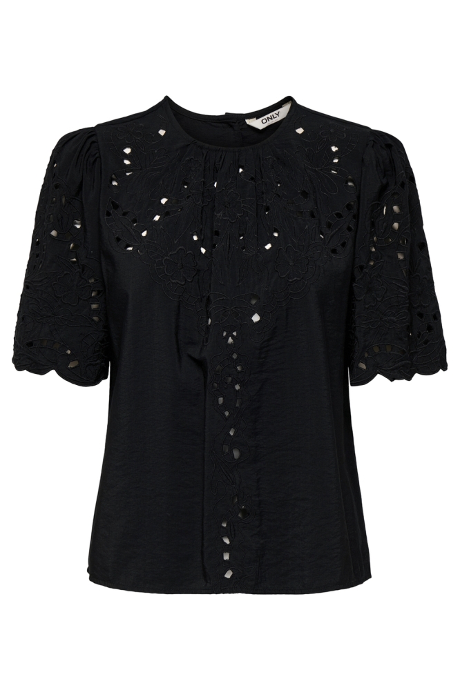 ONLNYNNE SS EMB TOP WVN 15348671 BLACK
